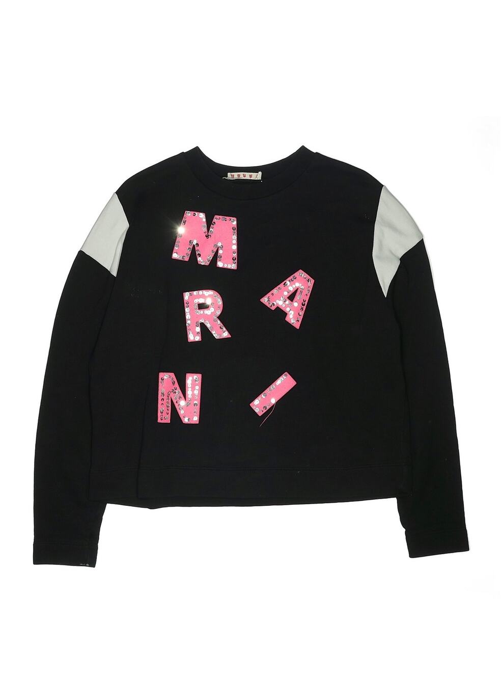 MARNI Sparkle Festive Black and Pink Logo Sweatshirt Sz. 14